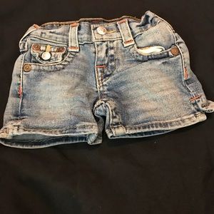 Lil girls Authentic True Religion jean shorts